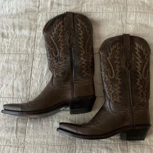 Vintage Brown Leather Cowboy Boots